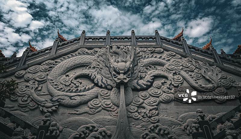 南京宏觉寺龙浮雕图片素材