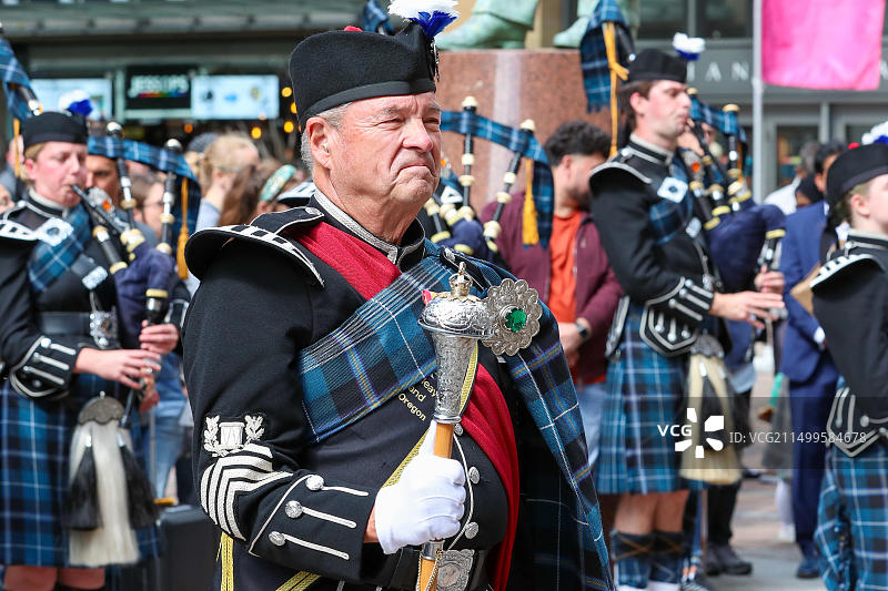 英国格拉斯哥：风笛音乐节图片素材