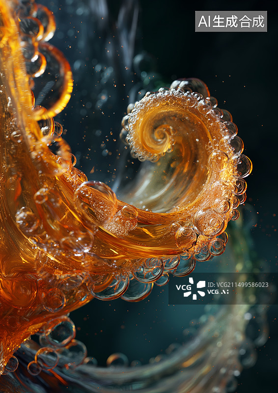 【AI数字艺术】琥珀色的啤酒花特写图片素材