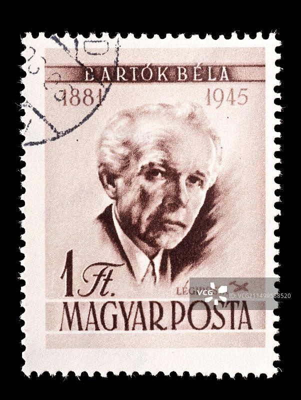 匈牙利邮票：作曲家贝拉·巴托克图片素材