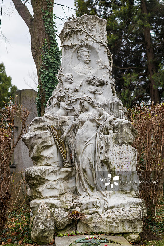 奥地利维也纳中央公墓：小约翰·施特劳斯之墓图片素材