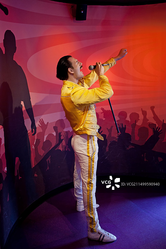 荷兰阿姆斯特丹杜莎夫人蜡像馆的弗雷迪·默丘里蜡像图片素材