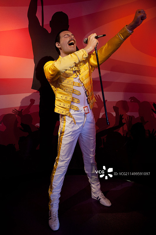 荷兰阿姆斯特丹杜莎夫人蜡像馆的弗雷迪·默丘里蜡像图片素材