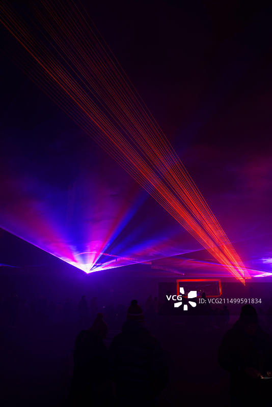 激光灯光秀，卡那封城堡图片素材