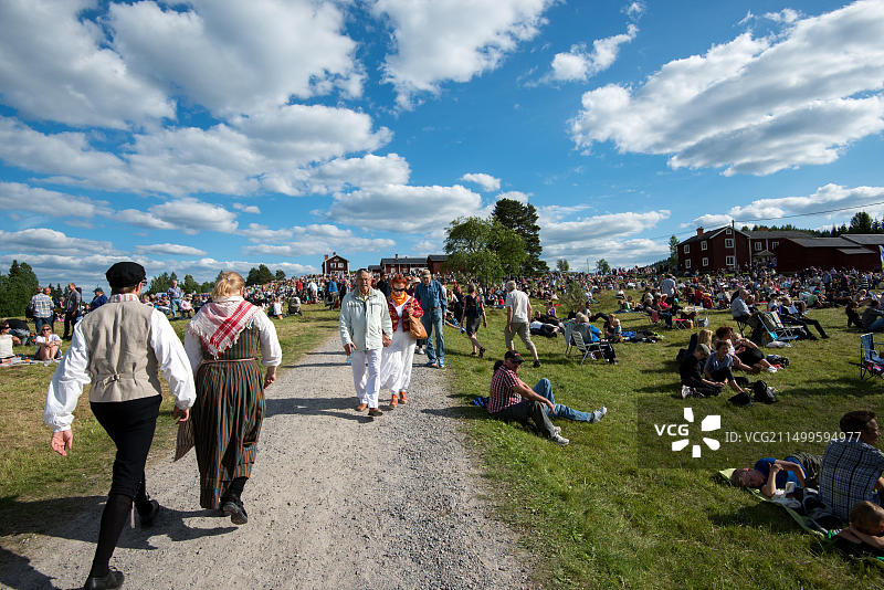 瑞典宾斯约著名的传统民间音乐节图片素材