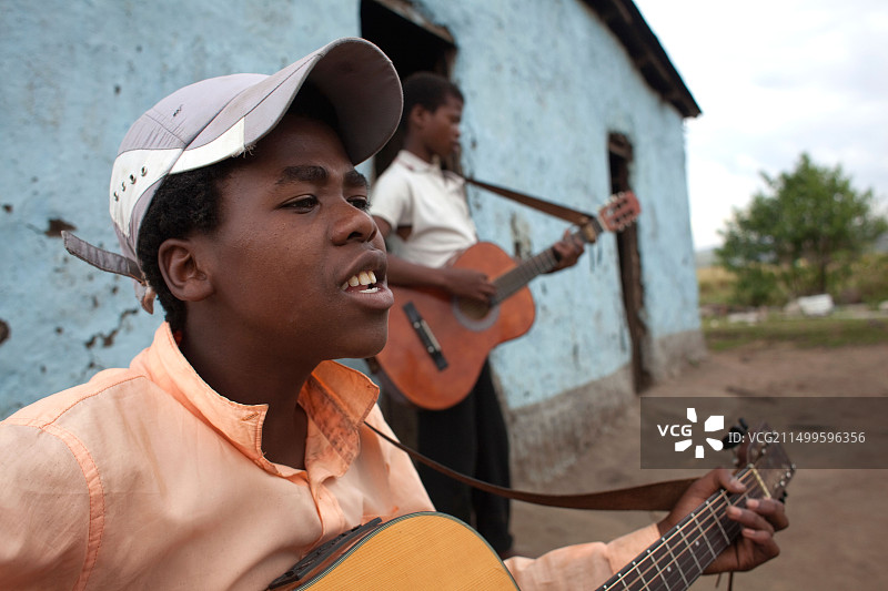 圣约翰港东开普省的当地音乐家图片素材