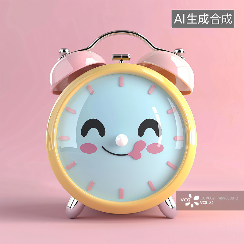 【AI数字艺术】白色背景下的时钟特写镜头图片素材