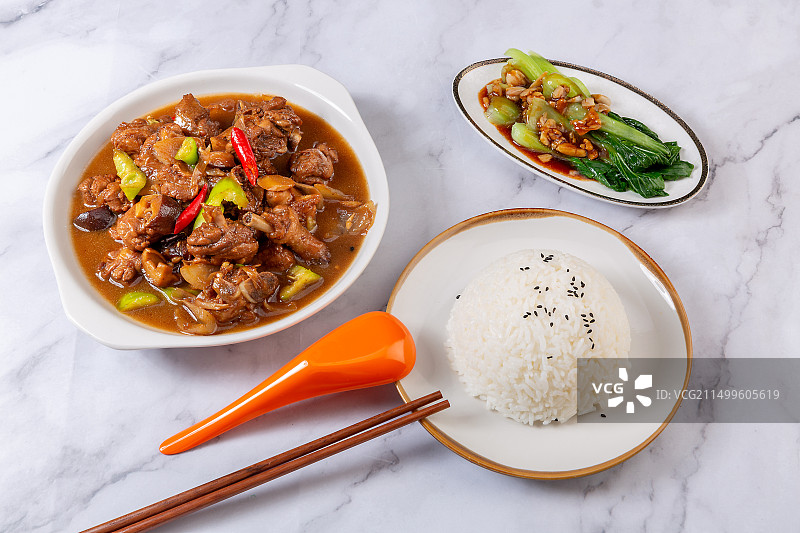 啤酒鸭米饭套餐图片素材