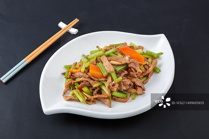 芹菜炒肉丝图片素材