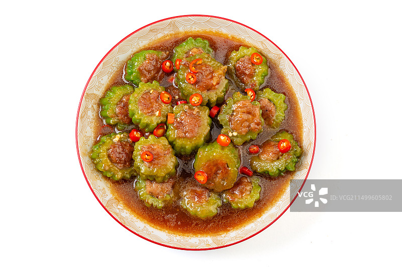 苦瓜酿肉 苦瓜塞肉 煎酿苦瓜图片素材
