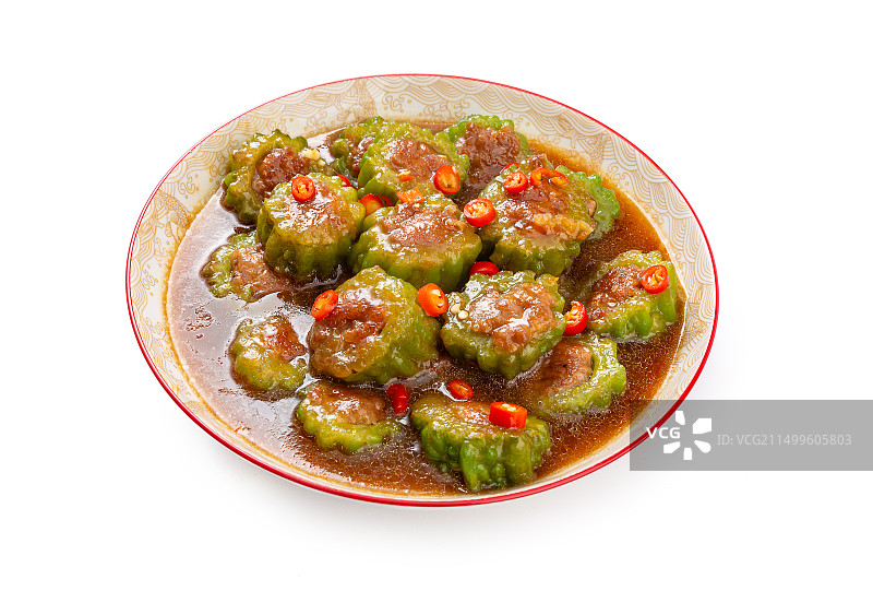 苦瓜酿肉 苦瓜塞肉 煎酿苦瓜图片素材