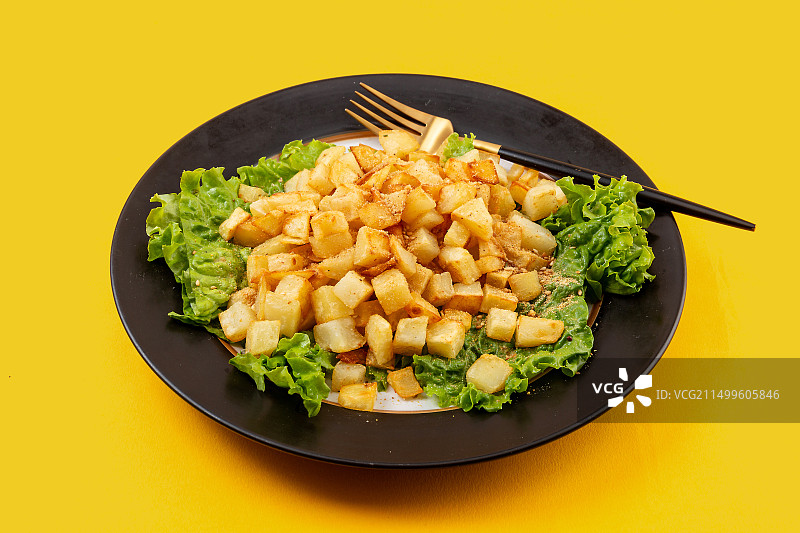 香煎土豆块图片素材