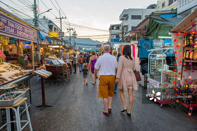 泰国华欣著名夜市都市风光图片素材