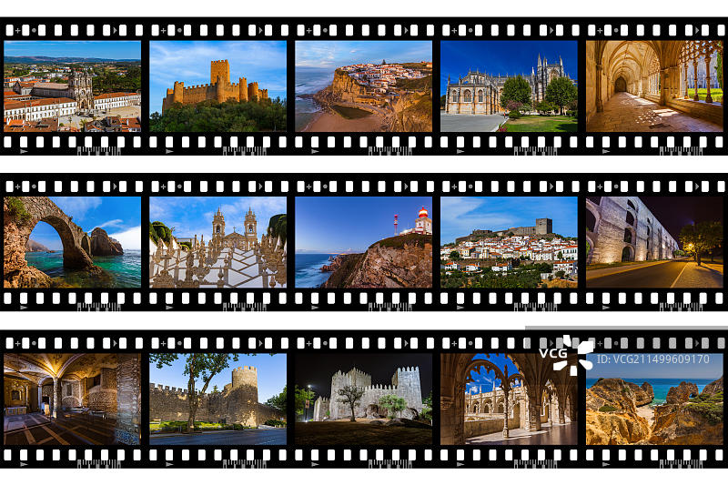 葡萄牙旅行照片胶片相框图片素材