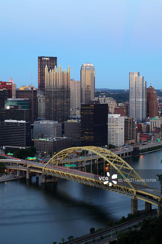 美国宾夕法尼亚州匹兹堡市的城市景观图片素材
