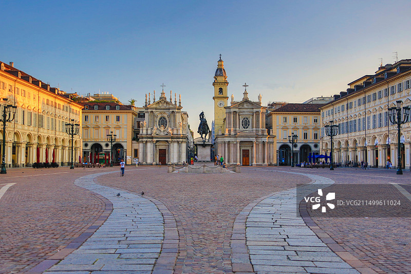 意大利都灵圣卡洛广场建筑景观图片素材