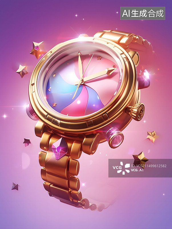 【AI数字艺术】机械手表图片素材