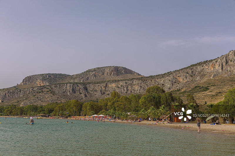 希腊伯罗奔尼撒卡拉索纳海滩图片素材