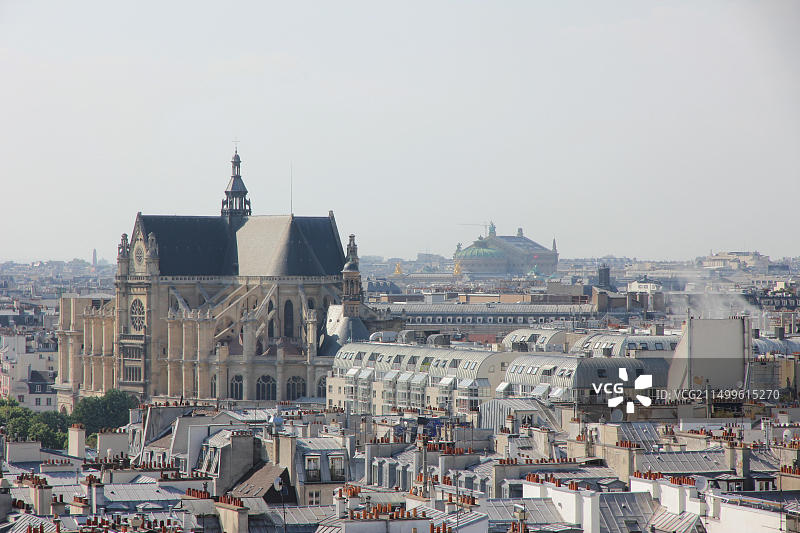 法国巴黎圣厄斯塔什教堂城市景观图片素材