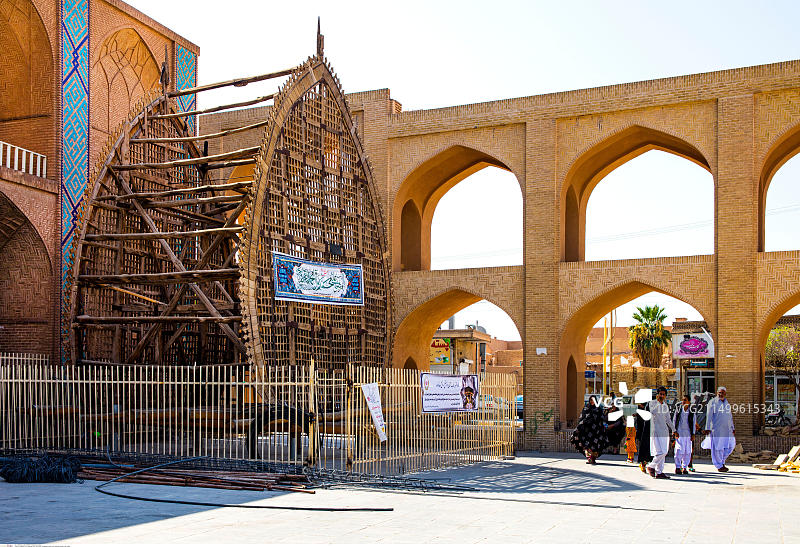 地理/旅行，亚兹德，阿米尔·查赫马格广场，棕榈树图片素材