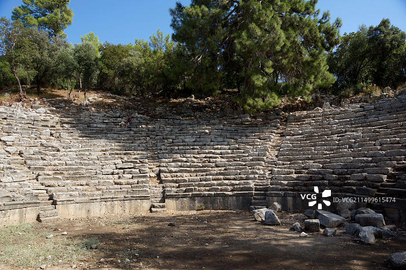 土耳其利西亚地区法塞利斯古剧场遗址（公元2世纪）图片素材