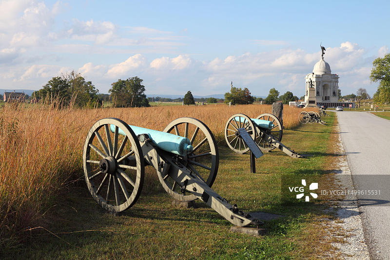 美国宾夕法尼亚州葛底斯堡的纪念碑图片素材