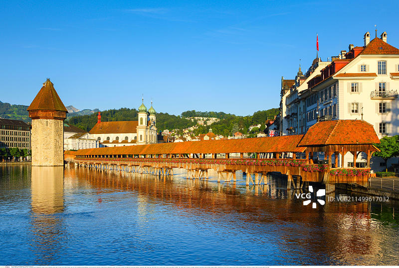 瑞士地理旅行，卢塞恩老城区图片素材