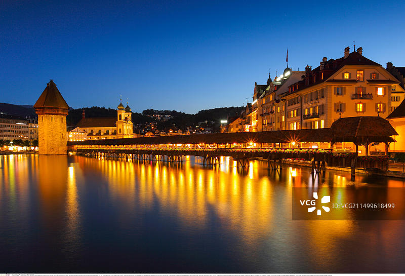 瑞士地理旅行，卢塞恩老城区图片素材