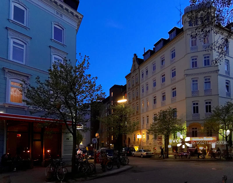 德国汉堡圣保利Schanze区Schanzenstrasse街景图片素材