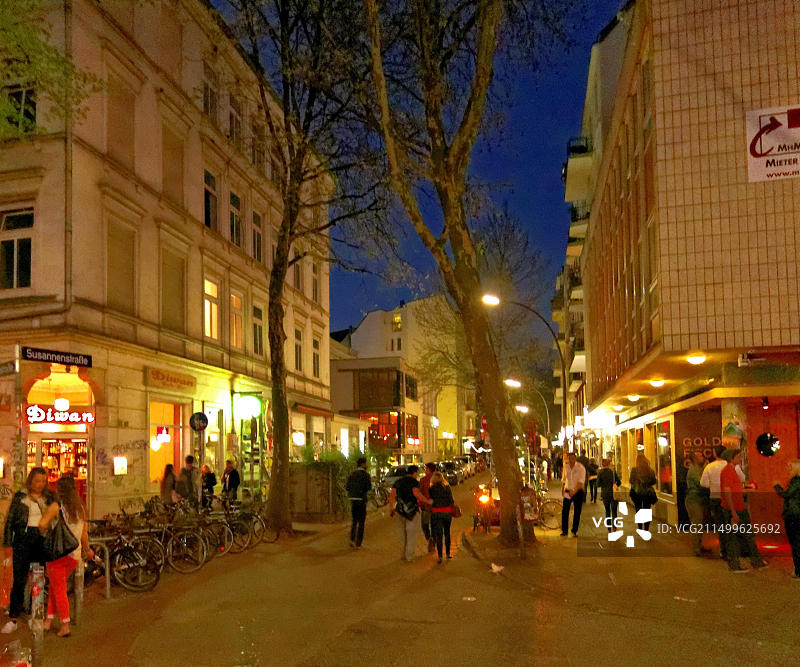 德国汉堡圣保利Schanze区Schanzenstrasse街景图片素材