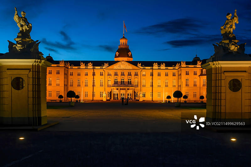 地理/旅行，德国巴登-符腾堡州卡尔斯鲁厄城堡图片素材