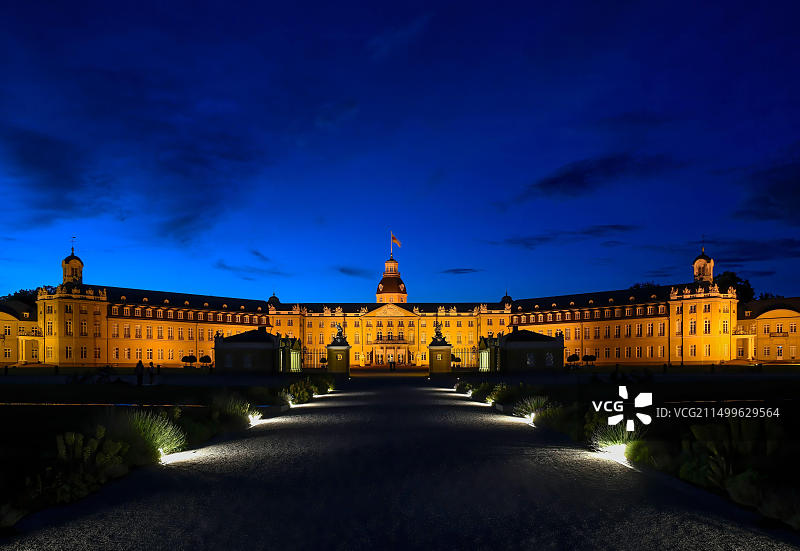 地理/旅行，德国巴登-符腾堡州卡尔斯鲁厄城堡图片素材