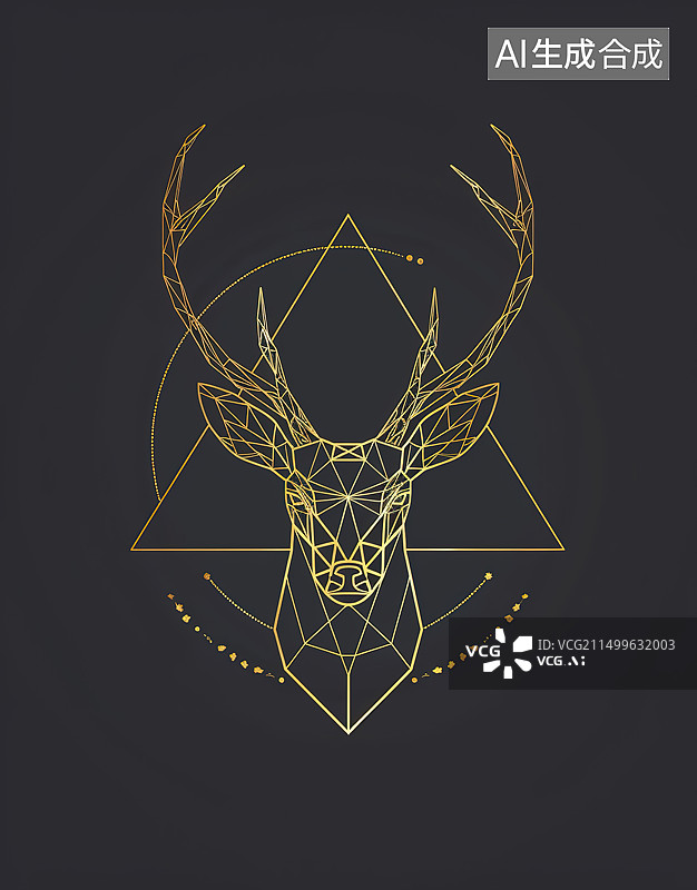 【AI数字艺术】黑色背景上的鹿图片素材