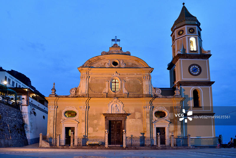 意大利坎帕尼亚普莱亚诺圣卢卡福音传教士教堂阿马尔菲海岸图片素材