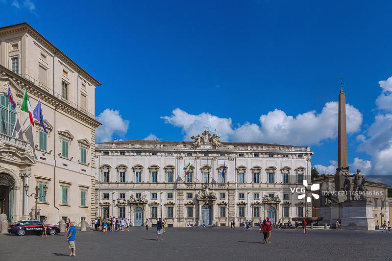 意大利拉齐奥罗马奎里纳莱广场奎里纳莱宫图片素材