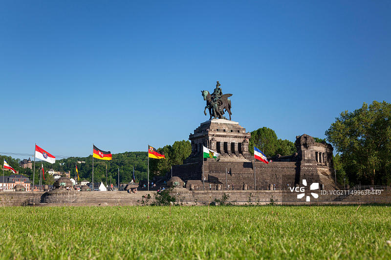 德国莱茵兰-普法尔茨州科布伦茨，威廉皇帝纪念碑图片素材