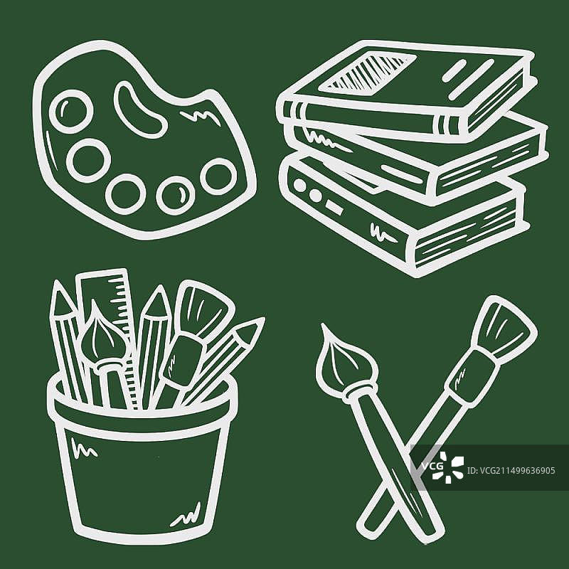 黑板报涂鸦文具卡通手绘免抠元素图片素材