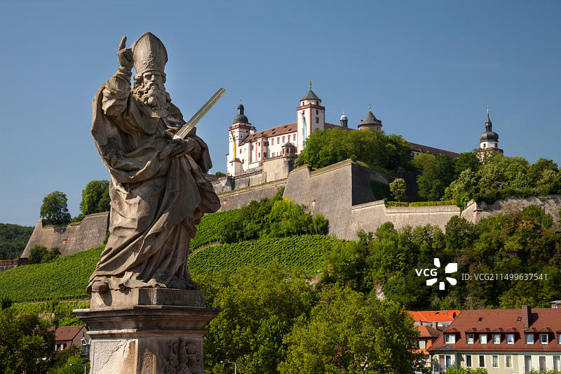 德国巴伐利亚州维尔茨堡：马里恩贝格要塞外观图片素材