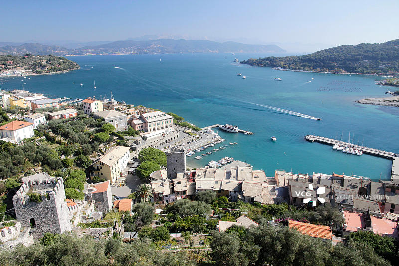 意大利利古里亚韦内雷港城堡城市景观图片素材