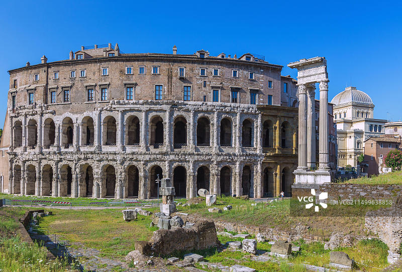 意大利罗马马塞勒斯剧院与阿波罗神庙图片素材