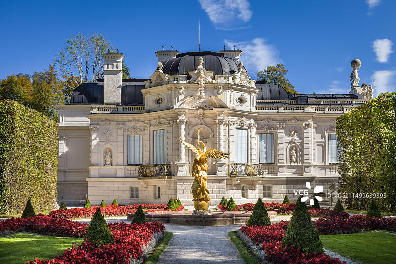 地理/旅行，德国，巴伐利亚，埃塔尔，林德霍夫城堡公园（西侧底层）图片素材