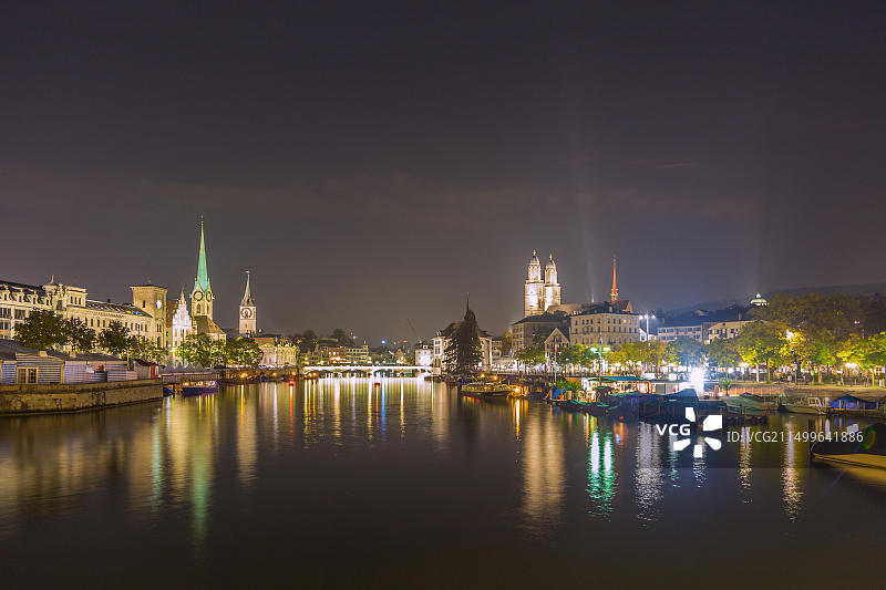 瑞士苏黎世利马特河畔的景色图片素材