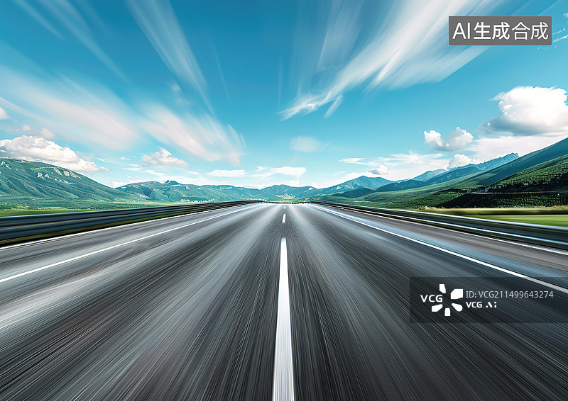 【AI数字艺术】户外自然风景与山区道路图片素材