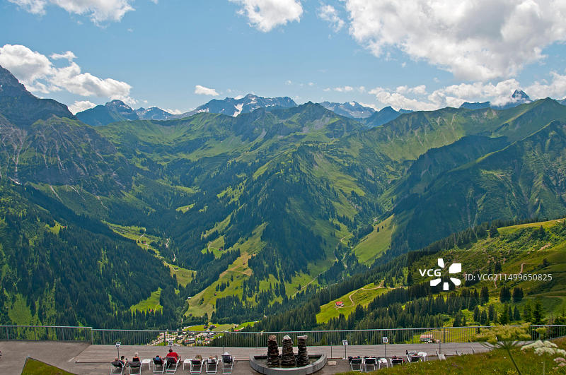 奥地利福拉尔贝格瓦尔门丁格霍恩看克莱因瓦尔泽塔尔风景图片素材