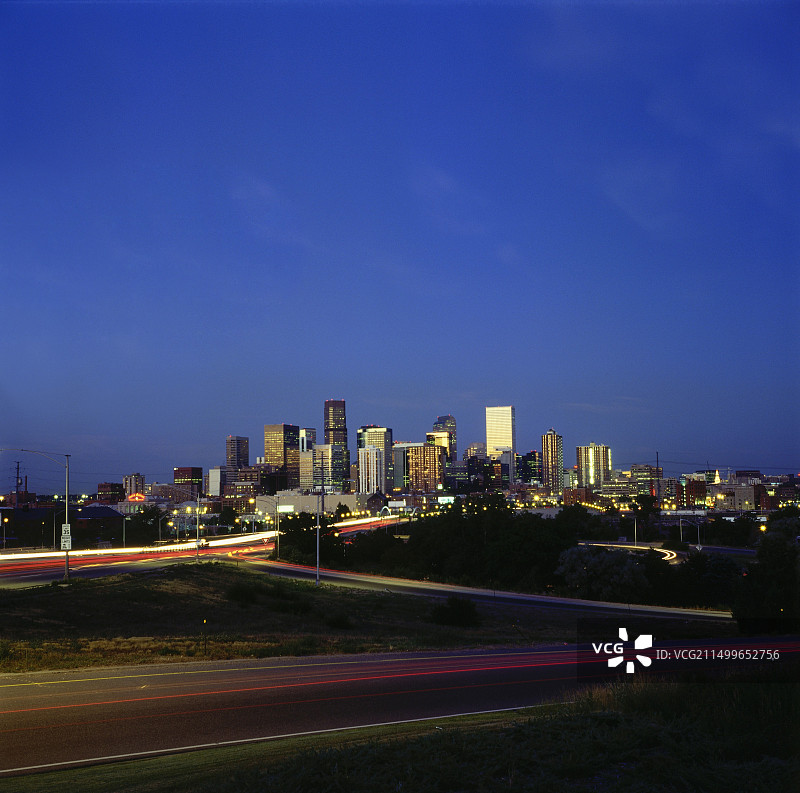 美国科罗拉多州丹佛夜景图片素材