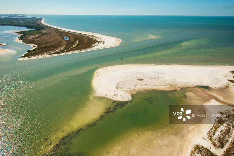 佛罗里达州卡拉德西和蜜月岛州立公园，位于清水湾海滩附近的佛罗里达州西南部，墨西哥湾图片素材
