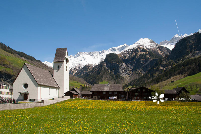 瑞士格拉鲁斯州，埃尔姆山村联合国教科文组织世界遗产图片素材