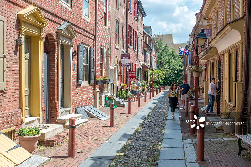 美国宾夕法尼亚州费城埃尔弗雷斯小巷图片素材