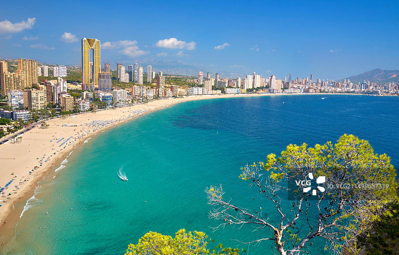 西班牙贝尼多姆城市空中景观图片素材