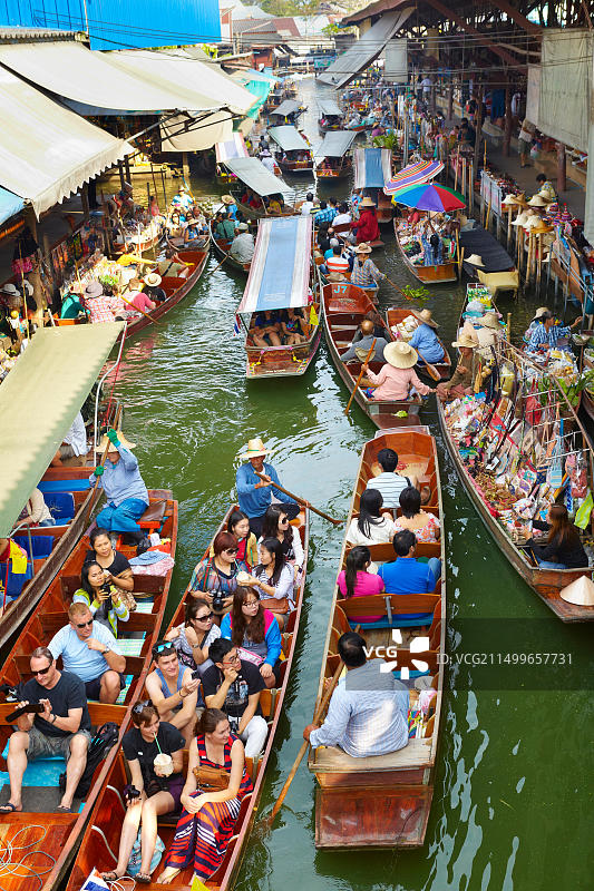 泰国曼谷丹嫩沙多水上市场图片素材